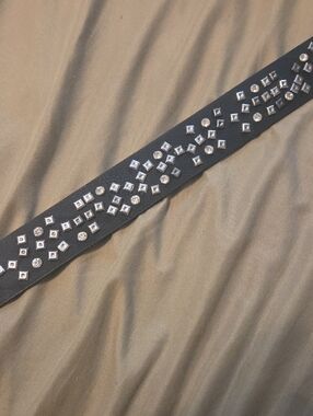 TORRID Black Studded Belt with Silver Accents